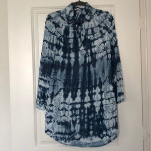 Long Sleeve Tye Dye Shirt Dress